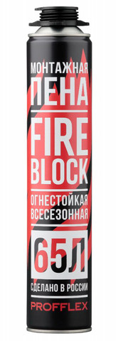 Монтажная Пена Противопожарная PROFFLEX FIRE BLOCK 850 мл 00225