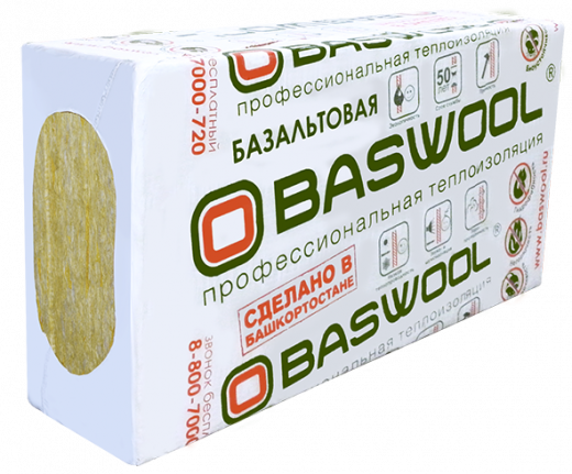 Утеплитель Baswool РУФ 140 (1200х600х50 мм) 6 плит/пачка, 0,216 м3/уп.