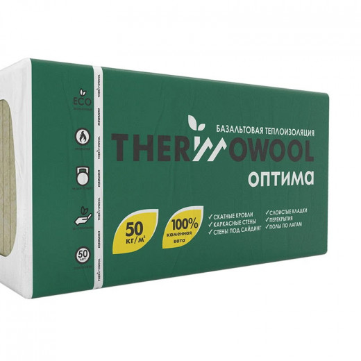 Утеплитель Изомин ThermoWool Оптима  1200*600*50 (0,288 м3/уп)